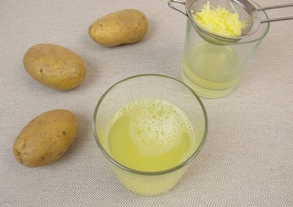 Сок от картофи на гладно при повишена стомашна киселинност