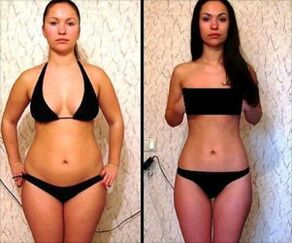 Момиче преди и след 5-дневната диета с диня